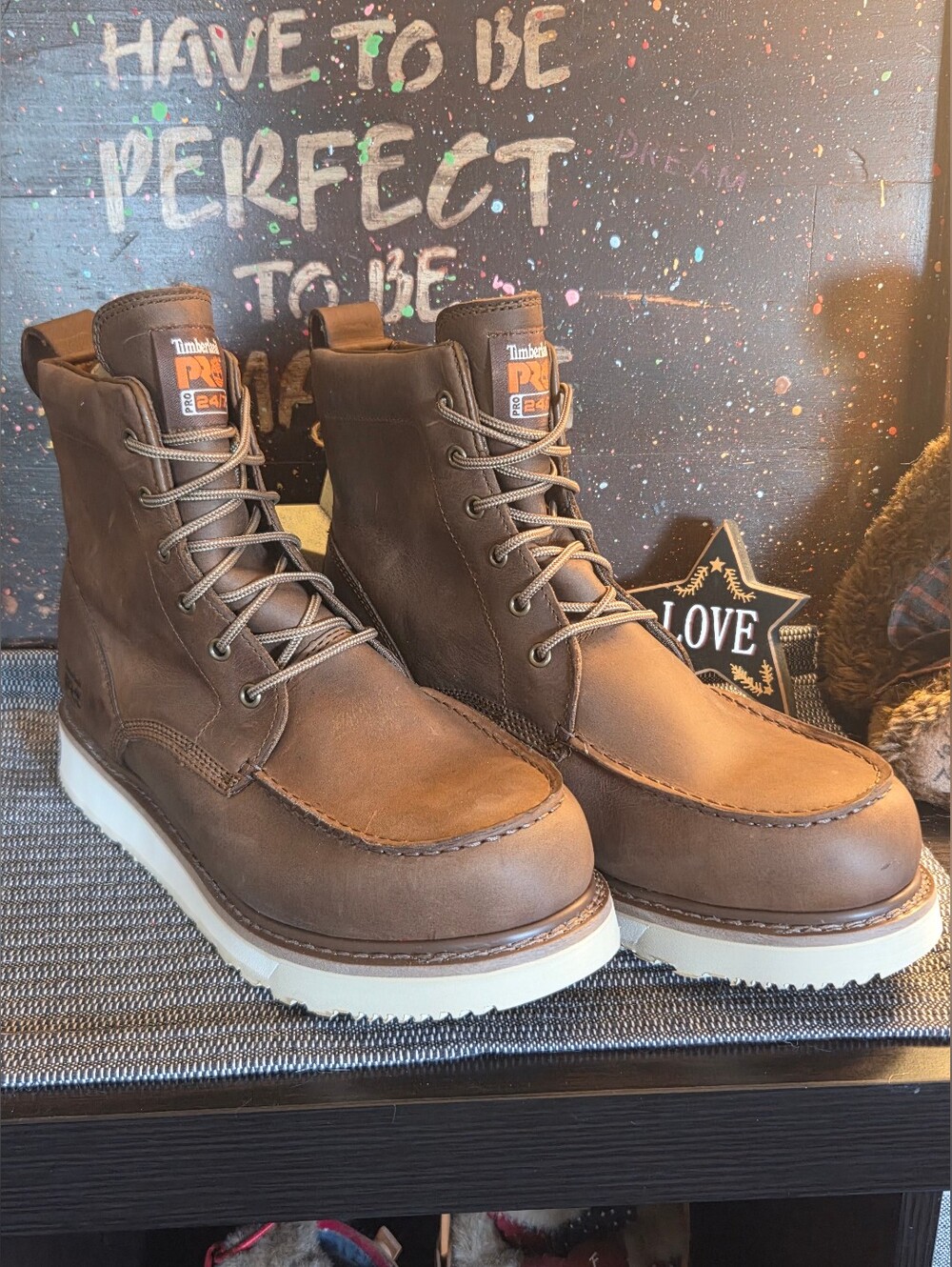 Timberland PRO Men's Wedge 6" Soft Toe Work Boots Rust Brown Size 14 TB0A5SXH214
